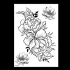 Makeup tattoo Sketching flower sticker, hand drawn black, dark, waterproof, and environmentally friendly arm sticker