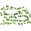 Dekorativa blommor konstgjorda druva lämnar plastvägg hängande rotting simulering blad växt gröna falska vinstillbehör