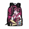 Sacs 2023 New Monster High 3D Print Pattern Sac à école pour enfants Jeunes sacs décontractés Sacs pour enfants Backpack Teens Schoolbags Mochila