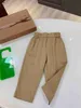 Brand baby pants Embroidered logo Elastic waist kids designer clothes Size 100-150 CM Solid khaki girl boy trousers Jan10