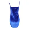 Vestidos casuais sexy espaguete cinta veludo bodycon vestido mulheres sem mangas ruched slim fit noite robe feminino festa cocktail