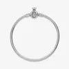 Original 100% Pandoraer Charm Bracelets Crown O Clasp Snake Chain Bracelet for 925 Sterling Silver Hand chain Wedding Jewelry For Women Girlfriend Charm Bracelets