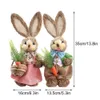 Wielkanocna słoma dekoracja królika z ubraniami Happy Home Garden Wedding Ornament Po rekwizytów rzemieślniczy królik 240116