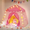 Crianças brincam tenda princesa castelo jogar tenda oxford tecido grande fada playhouse com saco de transporte para meninos meninas ao ar livre indoor 240115