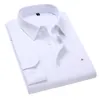 Revased Plus 5XL 8XL Camisa Cmen's Slim Solid Color LongSleeved Shirt Business Casual White Men's Brand Classic 240115