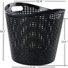 Laundry Bags 6-Pack Plastic Storage Basket Hamper Black