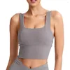 Kvinnors tankar Kvinnor Sport Vest samla Yoga Fitness Bh Crop Tops Lady Solid Color Stick Slim U-krage Running Underwear Short