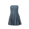 Casual Dresses Retro Plaid High Waist Slim Fit Sexy Bra Dress For Women 2024 Summer Fashion Trend