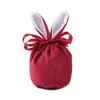 Sacs de pâques en velours avec oreilles de lapin, 510 pièces, boîte-cadeau, sucre, bonbons de mariage, décor créatif et mignon pour la saint-valentin, 240116