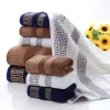 Sente de serviette de bain en coton de haute qualité 3PCS / Set Cotton Jogo de ToAlhas de Banho 1pc Bath Tail Brand 2PCS Face Towels-1