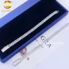 Biżuteria projektant hurtowa drobne bransoletki 6 mm 8 mm 10 mm 12 mm 925 Srebrny hip -hopowy lodowany vvs Diamond Moissanite Cuban Link Bransoletka Menhiphop