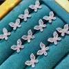 Xiy Luxual Butterfly Wing Pure Gold Diamond Stud Earrings