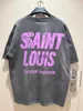 T-shirts hommes lavés Saint Louis T-shirt hommes femmes détruire rose surdimensionné t-shirt décontracté à manches courtes t-shirtyolq