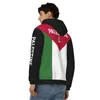 Men's Jackets MSIEESO Palestine Flag Hoodies Fashion Mens Zip Up Hoodie Striped Splicing Sweatshirt Casual Streetwear DropshippingL240115