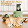 Gartendekorationen Französische Bulldogge Skulptur Ornament Hund Statue Figur Outdoor Garten Dekor Geschenk YQ240116