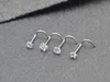 50 unids/lote CZ tornillo de perno para nariz anillo de nariz de acero Piercing para la nariz corazón brillante/cuadrado/redondo/estrella 20G 240116