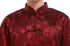 卸売中国スタイルの男性高品質のサテン半袖シャツ刺繍ドラゴンタングカジュアルカンフートップシャツ