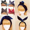 Headbands Soft Velvet Wire Wrap Headbands Hair Band Girls Rabbit Ear Hair Accessories for Women Scrunchy Headwrap Hairband YQ240116