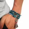 Bracelets Gemstone 108 Beads Mala Bracelet For Women Men Unshaped Natural Apatite Stone Lovers Yoga Meditation Health Bracelets