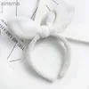 Headbands Cute plush knotted rabbit ears hairband Headwear children's Hair bands jewelry Korean girls sweet Headband ornaments YQ240116