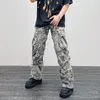 Overalls Camouflage Y2K Fashion Baggy Flare Jeans Cargo Pants Men Clothing Straight Women Wide Leg Long Trousers Pantalones 240115