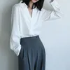 Blouses Femmes Gidyq Femmes Chemises en mousseline de soie noire Mode coréenne Femme Lâche Manches longues Tops Casual Streetwear All Match Chic Blouse