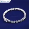 Tianyu Gems-pulseras de diamantes de moissanita a la moda, pulseras de tenis de oro blanco para mujer