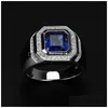 Band Rings Highend Lüks Moda Erkekleri Jewlry Sapphire Beyaz Altın Dolu Yüzük Amerika ve Avrupa pop Nişan Boyutu 7-15 631 Q2 DROP DHDCK