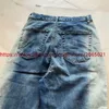 Jeans pour hommes dégradé évasé hommes femmes 1 pantalon en denim surdimensionné lavé de haute qualité