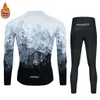 Black Winter Cycling Jacket RXKECF Bike Maillot Jersey Pants Suit Men 19D Ropa Ciclismo Fleece Bicycle Wear 240116