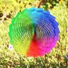 Garden Decorations Rainbow Wind Spinner Outdoor Garden Hanging Ornaments Metal Sculpture Kinetic Yard Tunnel Chimes Spinners Home Decoration Gifts YQ240116