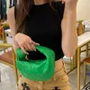 Botegs's Venets's New Shopping Mall Leisure UnderArm Bag Woven Cloud Bag Jodie Round UnderArm curved Mini Handbag Knot Crescent with Real Logo
