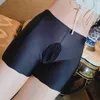 Cuecas homens sissy e mulheres boxers de seda gelo bolsa calcinha sem costura suave roupa interior sexy briefs sólidos finos shorts cuecas