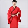 Stage Wear Hommes Hanfu Adt Vêtements traditionnels chinois Danse folklorique Costume ancien Performance Chanteurs Tang Costume Festival Outfit Drop de Ottpt