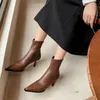 Boots 2024 Autumn/winter Women Boot Pointed Toe High Heels Slender For Handmade Knight Zapatos De Mujer Stiletto