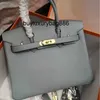 Genuine Leather Handbag Ber Kin Shopping Designer Bag Hand Carrying Women's Luxury Shoulder Crossbody Purse Handmade Large Capacity Pan