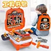 Pretend Play Tools Toy Engineer Drill Screw Simulated House Children Toolbox Repair Tool Set Bags for Boys 240115