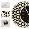 Wall Clocks Seljuk Ottoman Motif Wooden Clock For Living Room Islamic Home Decor Watch Arabic Written Mother's Day Gift