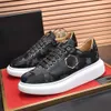 A mais alta qualidade Schuhe Plein Men Men Original Leather Up Platform Platform Solle Sneakers Style 20 sapatos casuais impressos