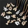 Cute 26 English Word Letters Pendant A-Z Necklaces Bubble Initial Letters Single Word Cubic CZ Hiphop Jewelry Fashion Gifts 240115