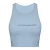 2024SS Lu Soutien-gorge de yoga pour femme - Gilet d'été en forme de type sans anneau en acier - Coussinet de poitrine intégré - Soutien-gorge de sport pour femme - Sans manches - Fitness - Haut de yoga - Haut de luxe à la mode