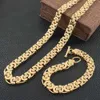 Halsreifen Mode Link Edelstahl Gold Farbe Halskette Armband Herz Ohrringe Einfache Schmuck Sets Für Frau Mann SCAZATCI