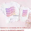 Famille Matching Tenues Mama Mimi Imprimé Famille Matng Vêtements Mother Daurs Summer Souéve Soupies T-shirt Mom T-shirt Tops Baby Bodys H240508