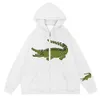 Sweatshirts Crocodile Ins High Street Y2k Unisex Inner Fleece Hoodies Sweatshirt Zip Up Overdimased Men's Women's Streetwear Coat Tops