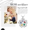 Personlig klöver Lucky Necklace 2-5 Family Names Birthstone Heart Pendants Mothers Day Jewelry Gift for Women Mom Wife 240115