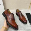 Créateur de mode de luxe à la mode nouveau produit chaussures formelles pour hommes chaussures en cuir à semelle épaisse chaussures Oxford laçage marron/violet 5-10 tailles de chaussures américaines