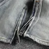 Jeans pour hommes Automne Trou lavé pour faire de vieux hommes Ins Tendance Side Slit Zipper High Street Pantalons longs