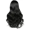 Perruque synthétique Body Wave longue noire naturelle pour femmes, perruque de Cosplay quotidienne, cheveux synthétiques résistants à la chaleur, utilisation quotidienne en fête 240116