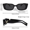 Sunglasses Retro Rectangle Women Small Frame Sun Glasses Ladies Classic Black Square Jelly With Metal Hinges