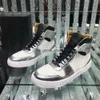 Designer de luxo Chaussure Plein Shoes Men Suede High Top Shoes Solas de borracha Cristal de couro caveira tênis de cabeça